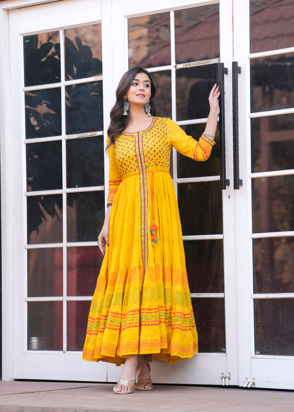 2169 Gown M to 3XL Yellow @₹1295