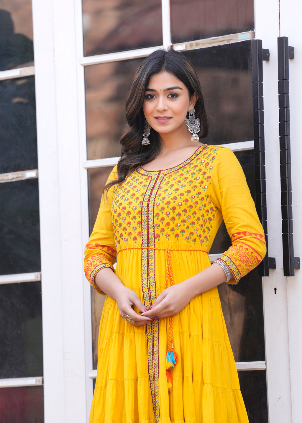 2169 Gown M to 3XL Yellow @₹1295