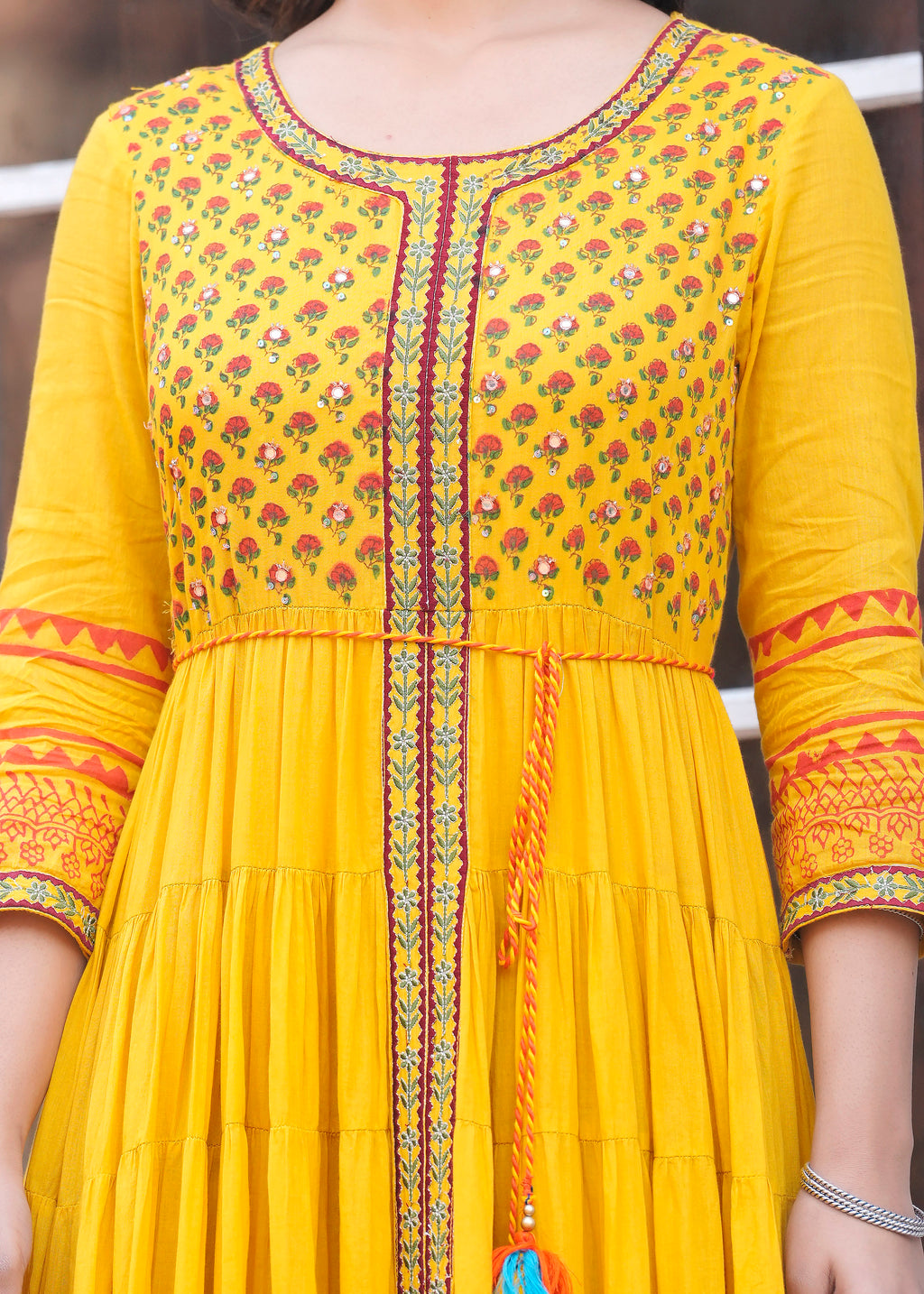 2169 Gown M to 3XL Yellow @₹1295